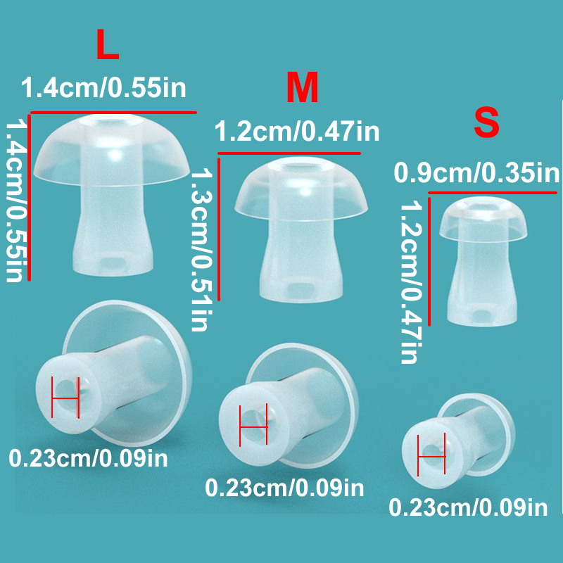 Silicone Ear Tip Replacement - 100pcs Ear Cap Cushion for Hearing
