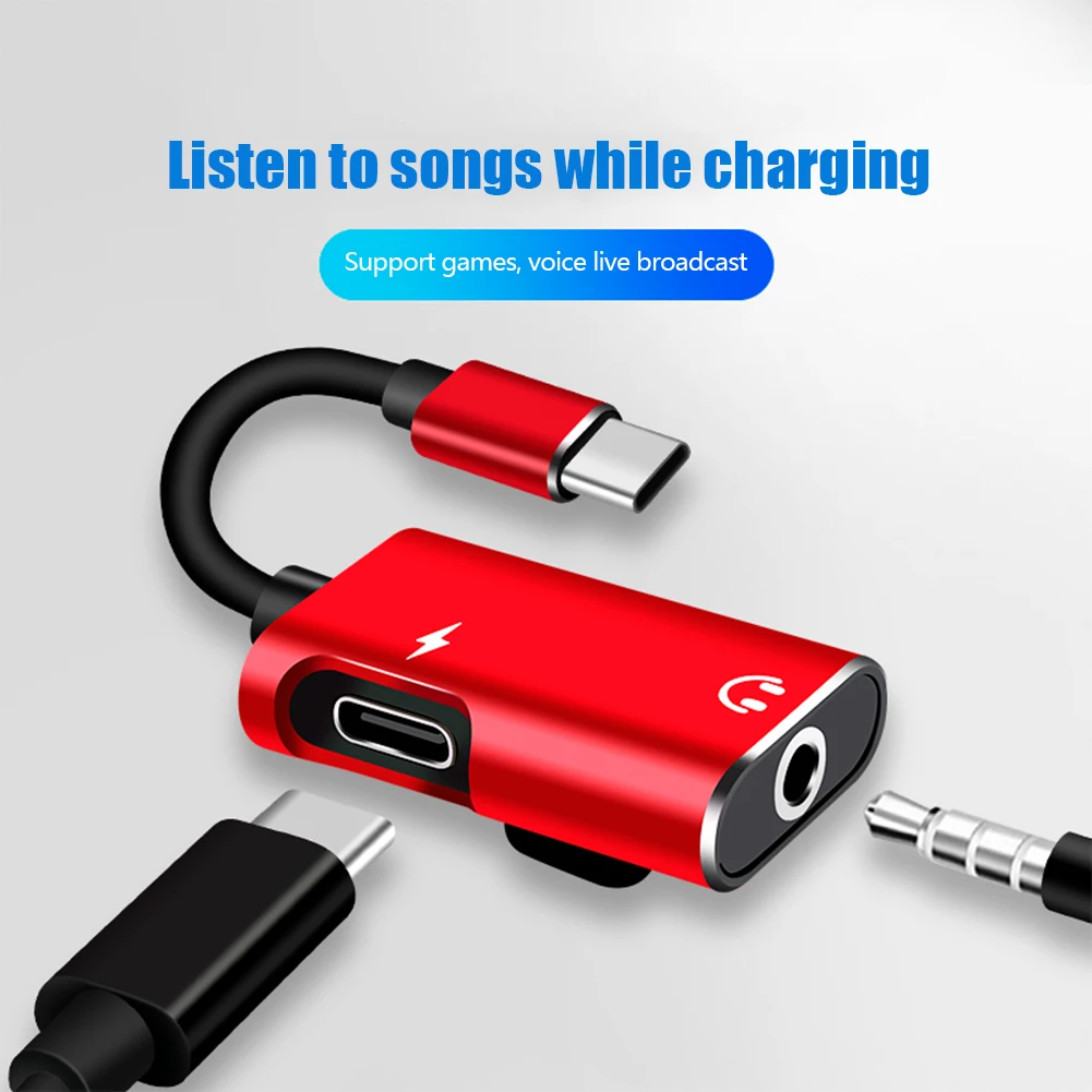Earphone Splitter Jack - 2-in-1 USB-C to 3.5mm Jack Adapter