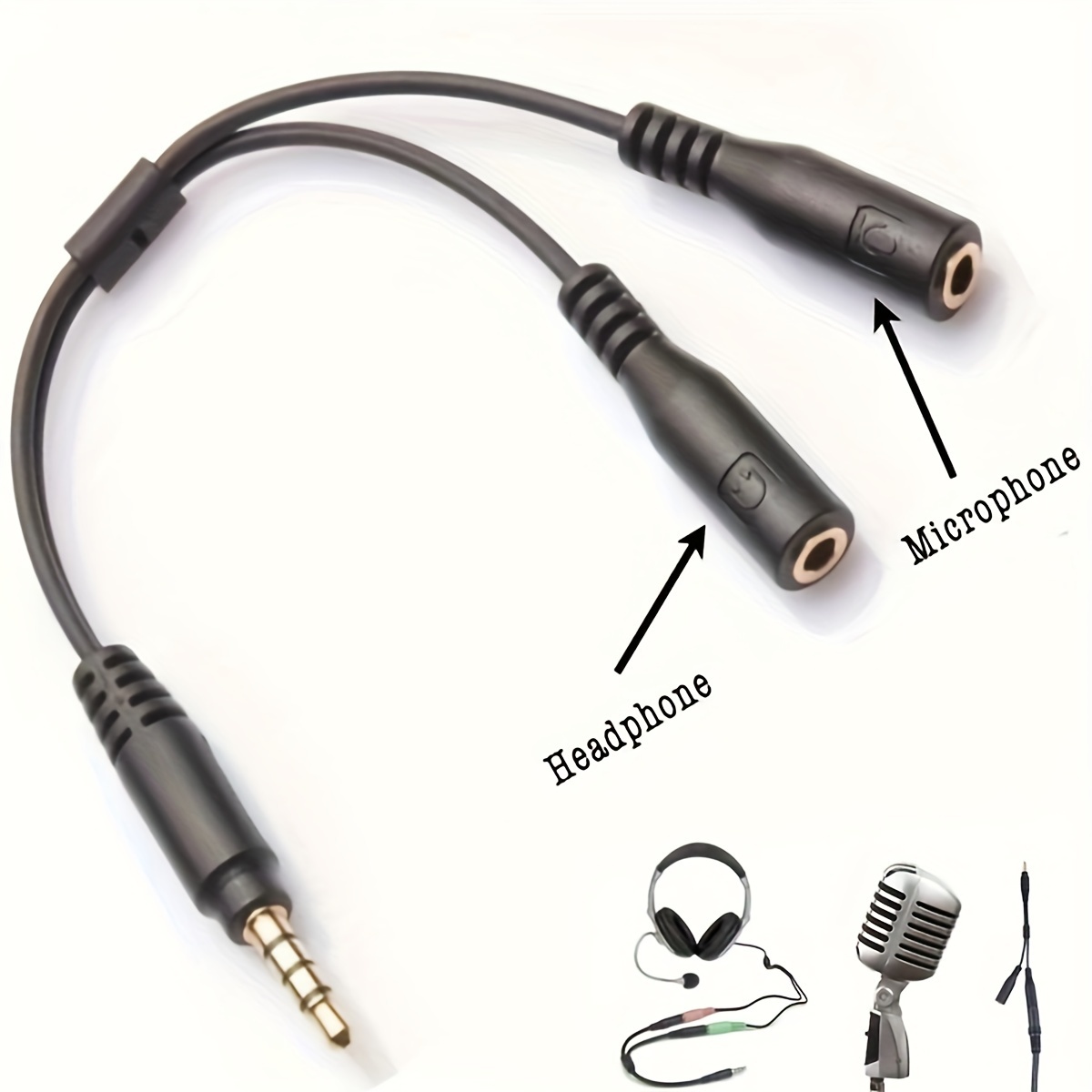 Audio Splitter Y - 3.5mm Stereo Audio 1Male to 2