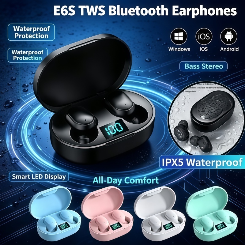 Bluetooth Headset On Ear - 2026Hot-selling TWS E6S Fone Bluetooth Earphones