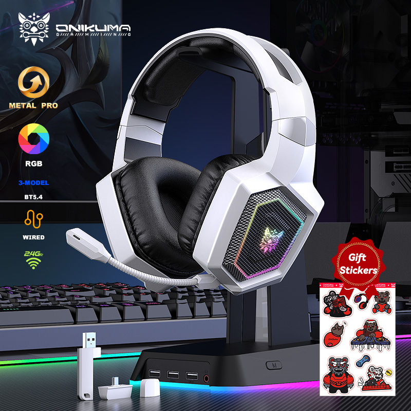Gaming Headset Rgb - ONIKUMA 2.4GHz Wireless Gaming Headset For