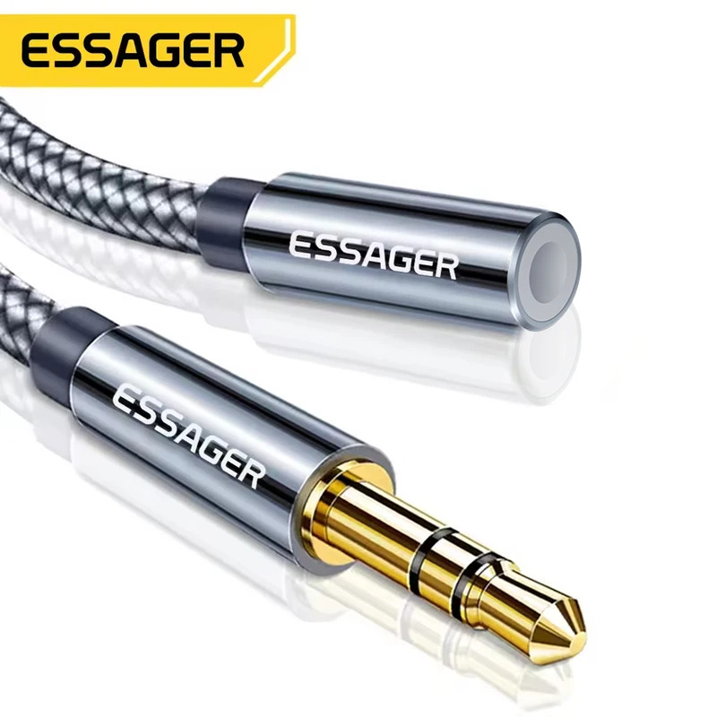 Earphone Splitter Jack - Essager 3.5mm Audio Aux Cable Headphone