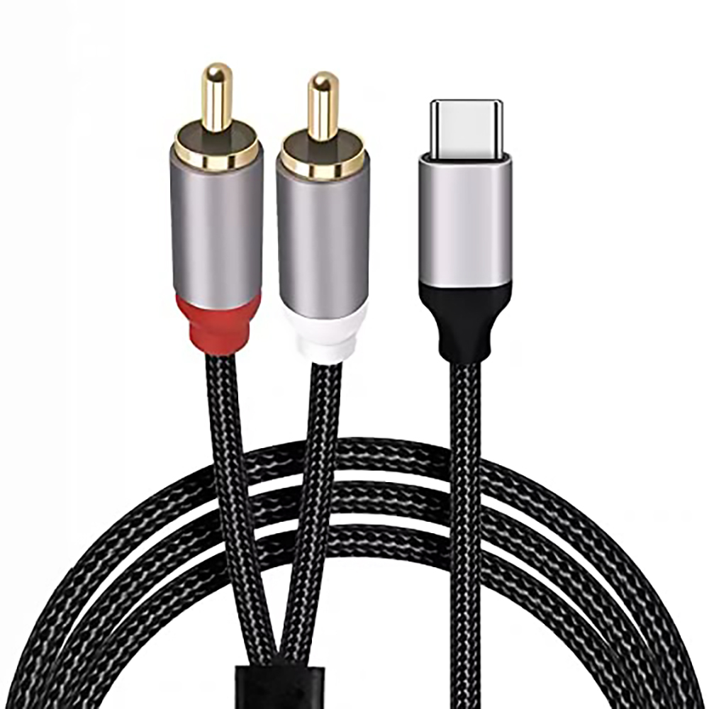 Earphone Splitter Jack - USB C to 2 RCA Audio