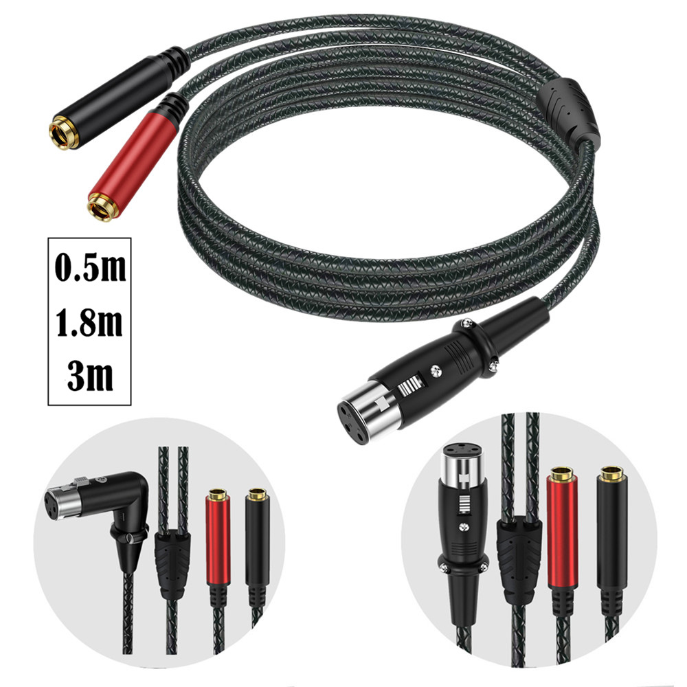 3Pin XLR Female To Dual 6.35mm - Earphone Splitter Jack ulasan dan harga