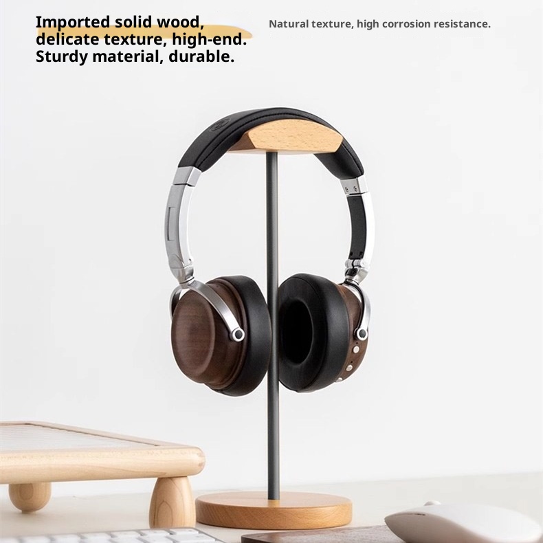 Black Walnut Wood & Aluminum H - Headphone Stand Desk ulasan dan harga
