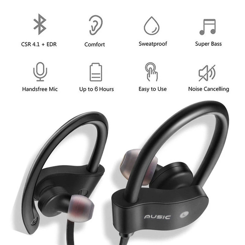Sports Wireless Bluetooth Head - Sports Earphone Hook ulasan dan harga