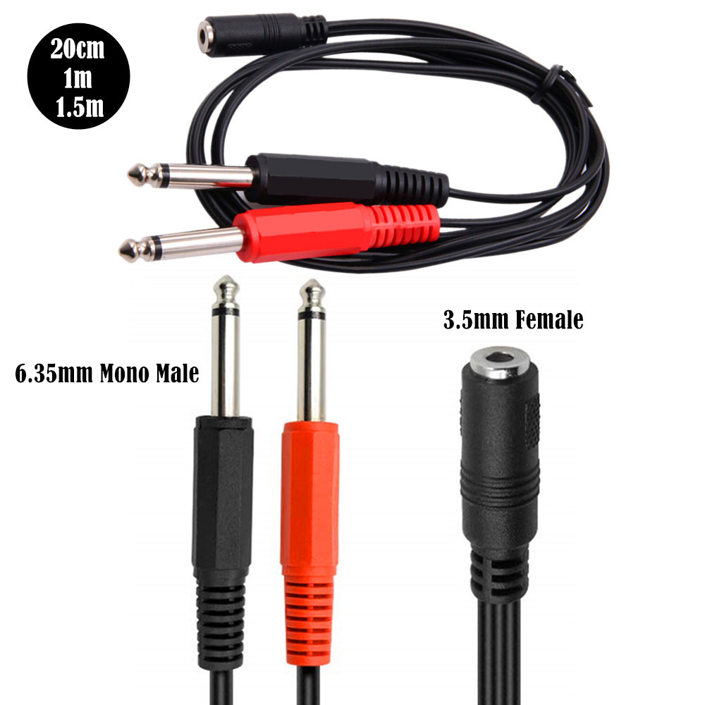 6.35 Mm Male To 2 6.35 Mm 3.5m - Audio Splitter Y ulasan dan harga
