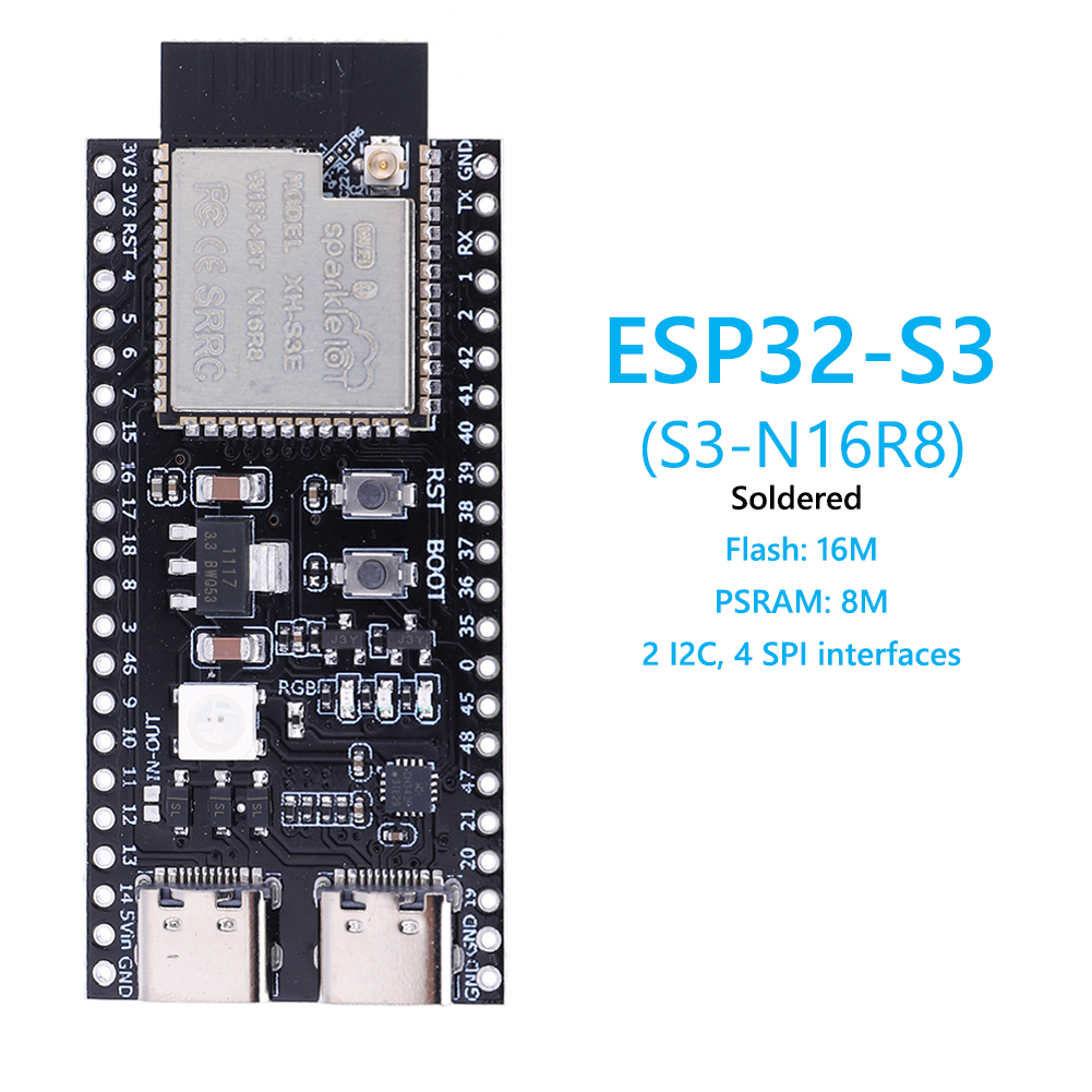 ESP32 S3 N16R8 N8R2 Dual Type- - Usb C Earphone ulasan dan harga