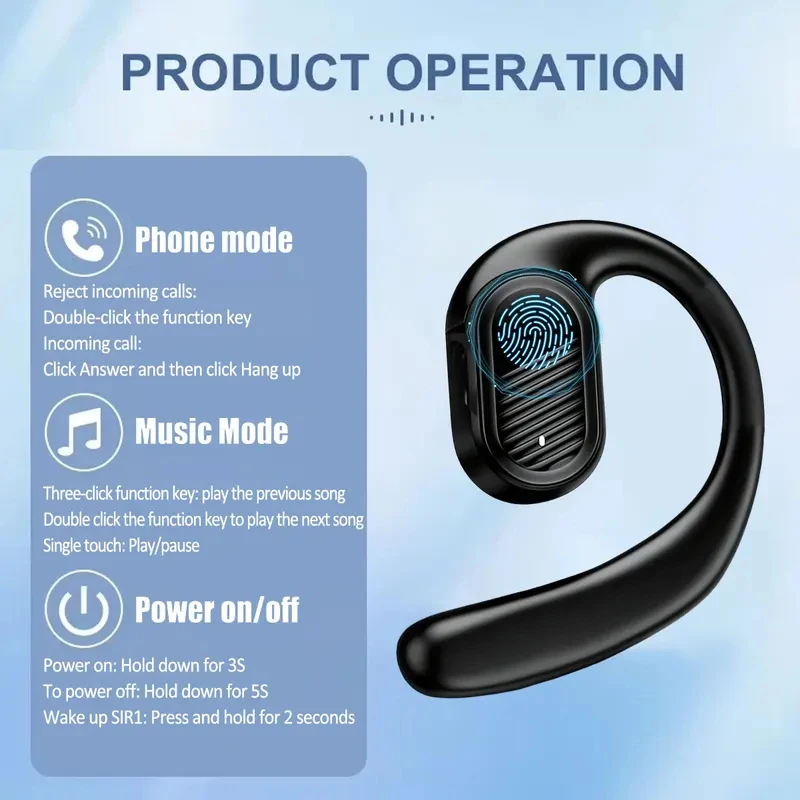 Bluetooth 5.4 Open Wireless Ea - Bluetooth Headset On Ear ulasan dan harga