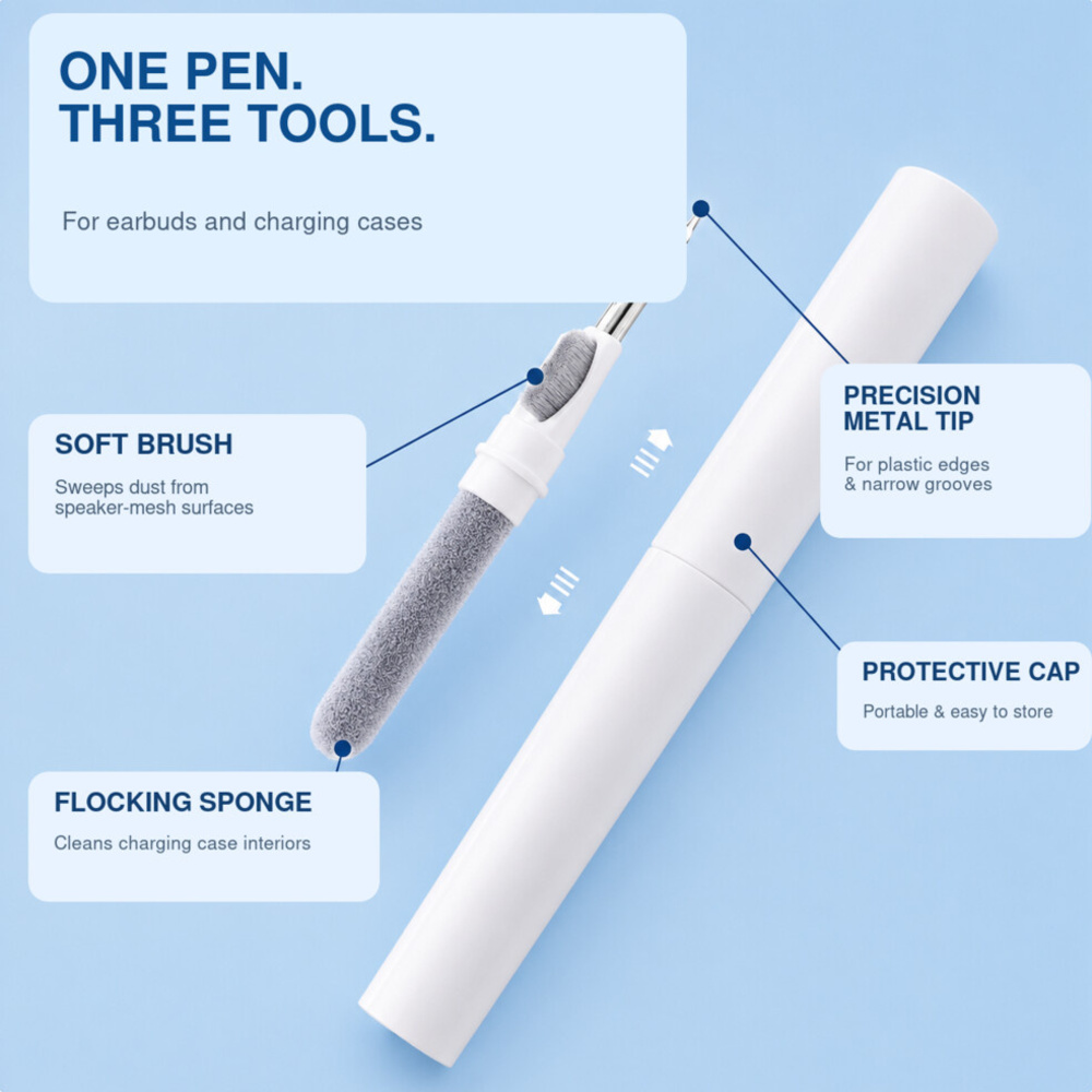 3-in-1 Earbud Cleaning Pen wit - Earbuds Charging Case ulasan dan harga