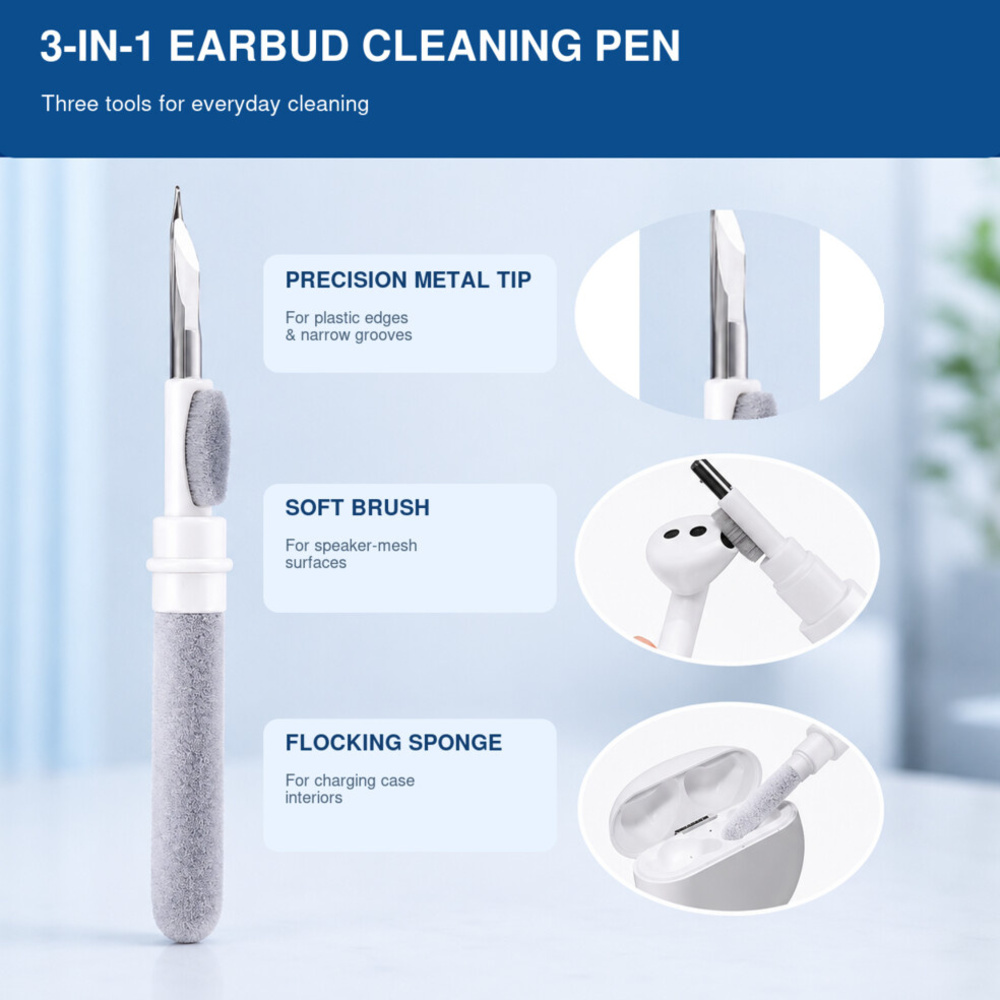 3-in-1 Earbud Cleaning Pen wit - Earbuds Charging Case ulasan dan harga