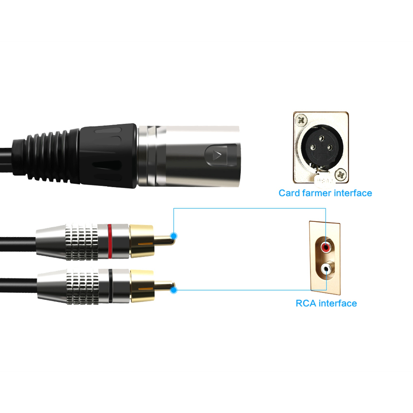 1 XLR Male to 2 RCA Male Plug  - Audio Splitter Y ulasan dan harga