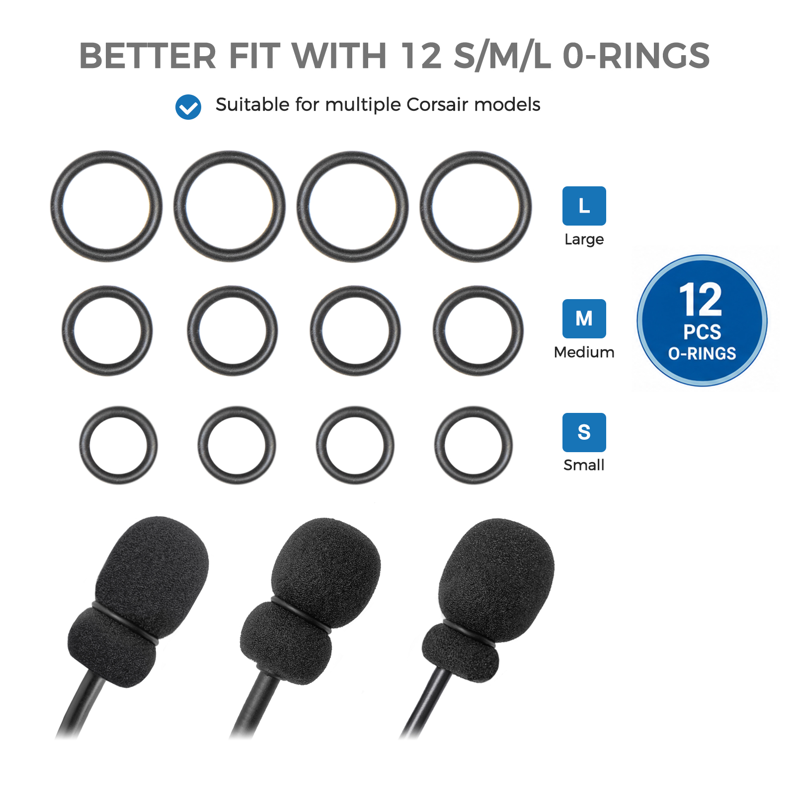4 Mic Foam Covers+12 O-Rings F - Gaming Headset Rgb ulasan dan harga