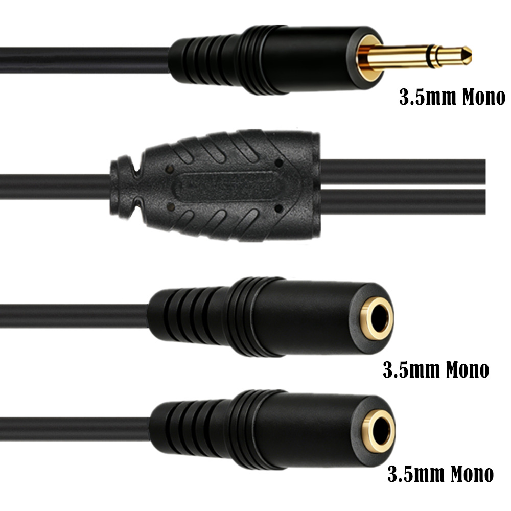 3.5mm TS Mono Male To Dual 3.5 - Earphone Splitter Jack ulasan dan harga