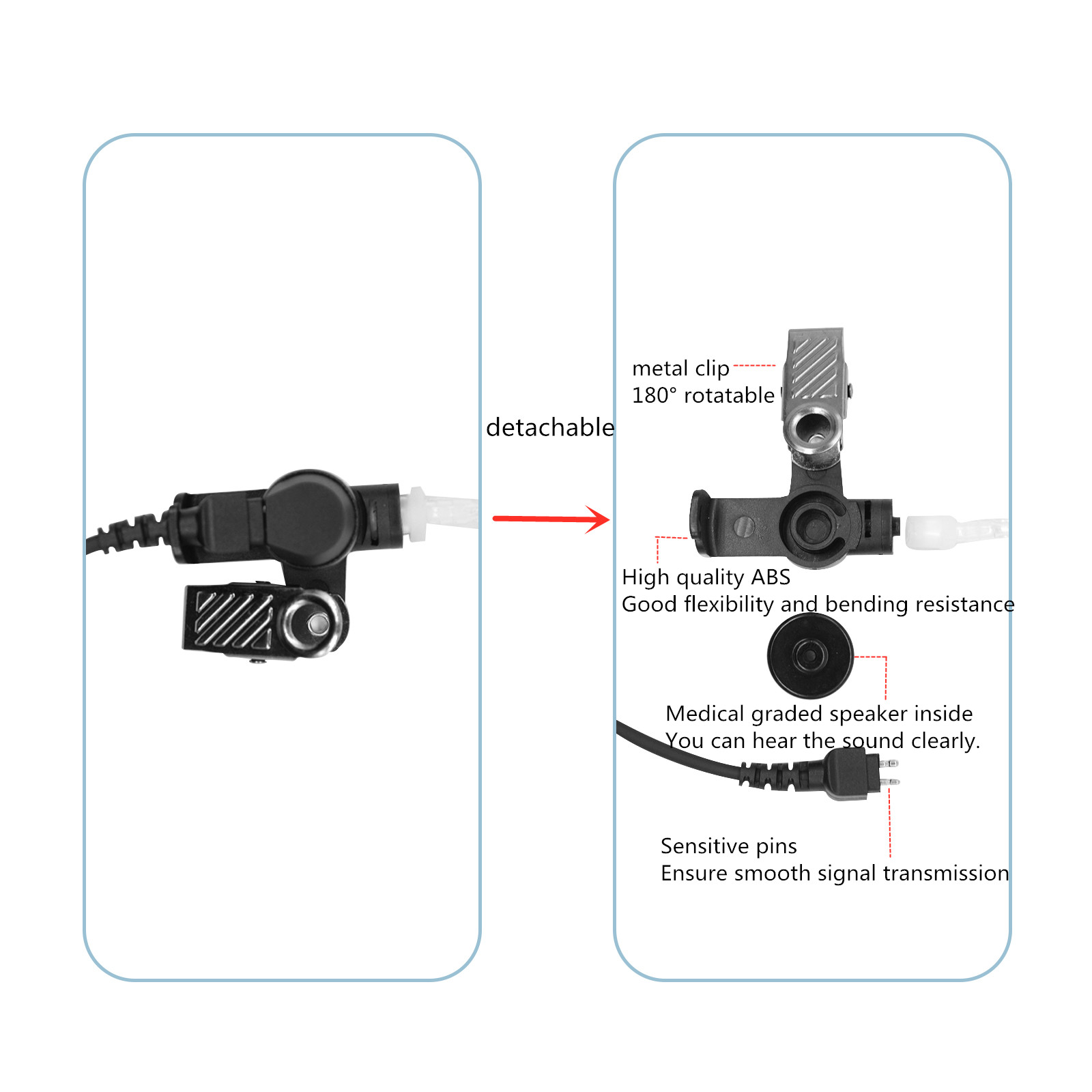 Earpiece Surveillance Kit, Wal - Wired Earphone Mic ulasan dan harga