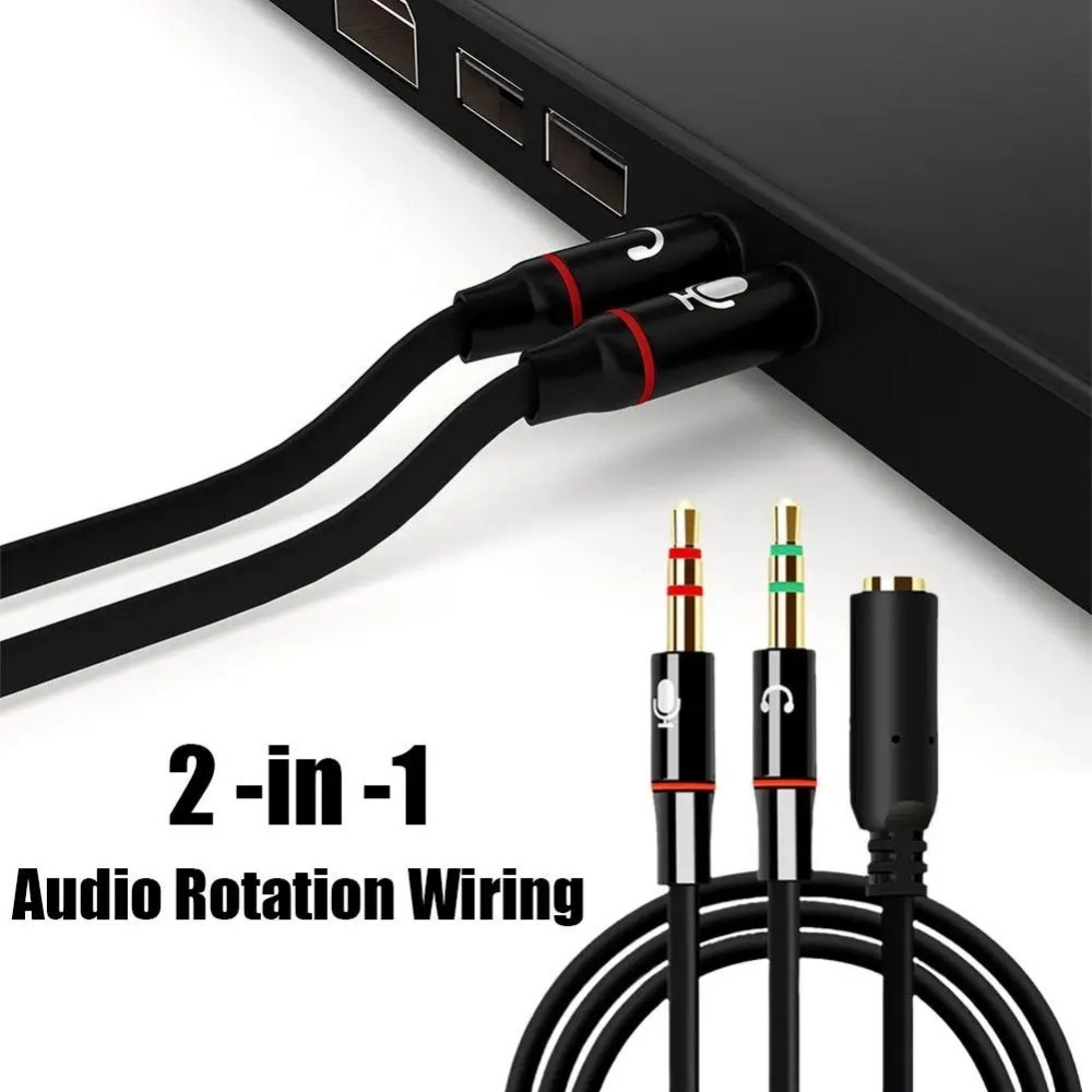 3.5mm Headphone Microphone Aud - Audio Splitter Y ulasan dan harga