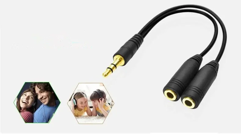 Headphone Splitter, 3.5mm Exte - Earphone Splitter Jack ulasan dan harga