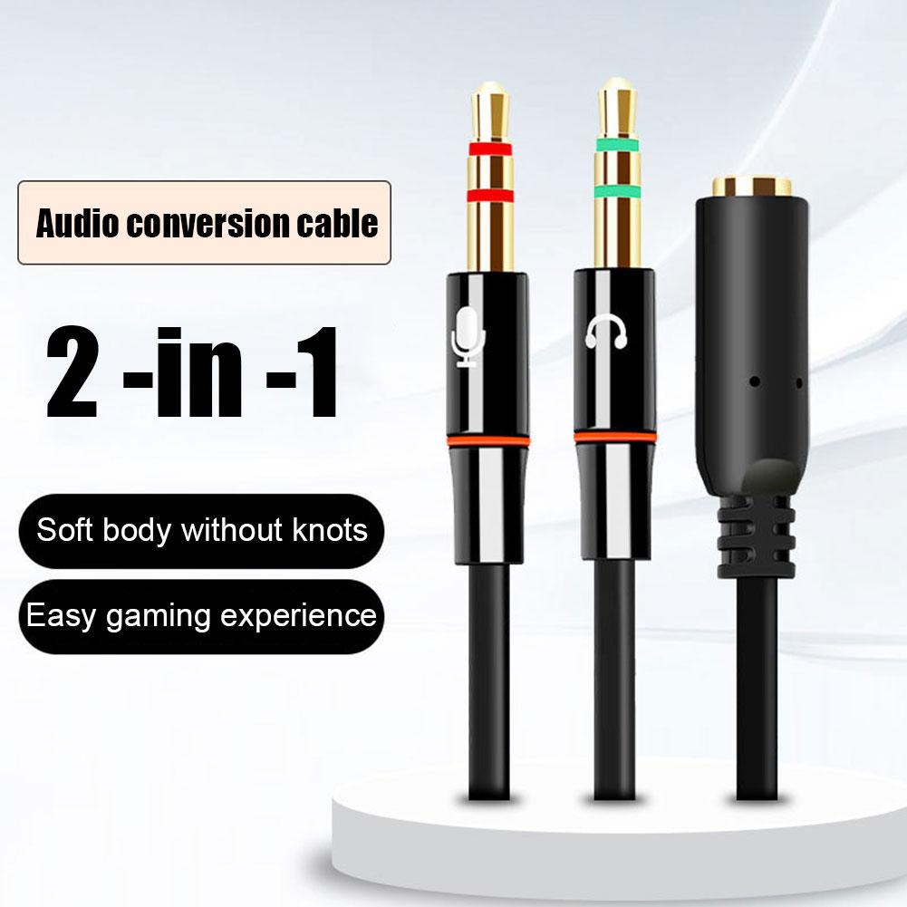 Headphone Microphone Audio Con - Audio Splitter Y ulasan dan harga