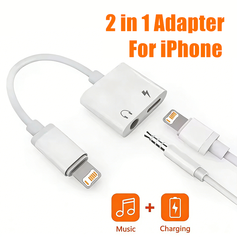 2 in 1 iOS to 3.5mm Jack Audio - Earphone Splitter Jack ulasan dan harga