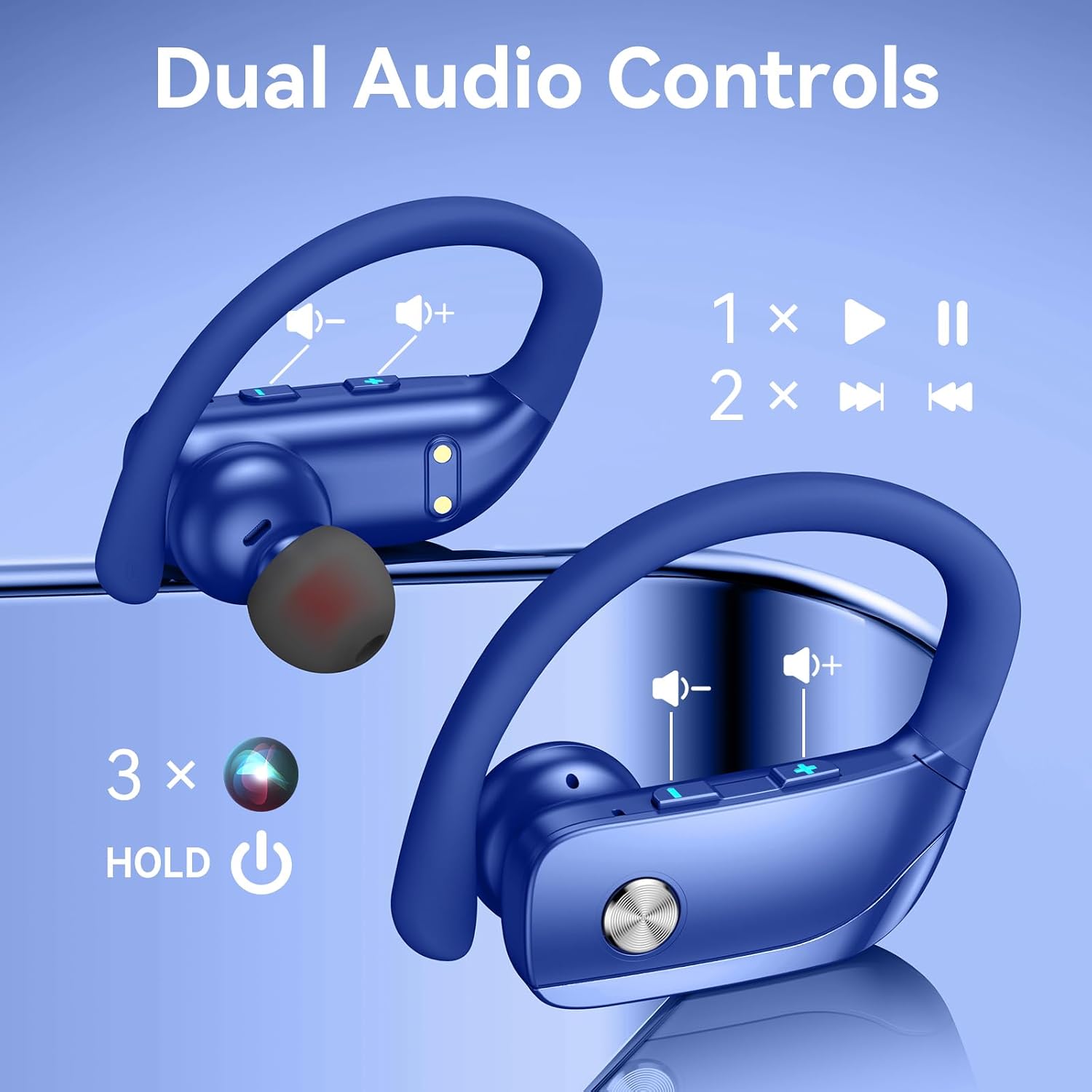 Wireless Earbuds with 80H Play - Sports Earphone Hook ulasan dan harga